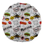 Pattern Seamless Texture Cartoon Large 18  Premium Flano Round Cushions