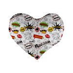 Pattern Seamless Texture Cartoon Standard 16  Premium Flano Heart Shape Cushions