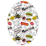 Pattern Seamless Texture Cartoon UV Print Acrylic Ornament Oval