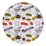 Pattern Seamless Texture Cartoon Round Glass Fridge Magnet (4 pack)