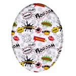 Pattern Seamless Texture Cartoon Oval Glass Fridge Magnet (4 pack)