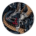 Dragon Snake Legend Japanese Mythology Round Mousepad