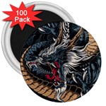 Dragon Snake Legend Japanese Mythology 3  Magnets (100 pack)