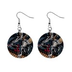 Dragon Snake Legend Japanese Mythology Mini Button Earrings