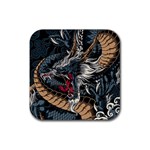 Dragon Snake Legend Japanese Mythology Rubber Coaster (Square)