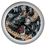 Dragon Snake Legend Japanese Mythology Wall Clock (Silver)