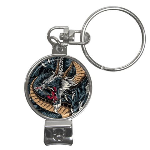 Dragon Snake Legend Japanese Mythology Nail Clippers Key Chain from ArtsNow.com Front