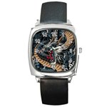 Dragon Snake Legend Japanese Mythology Square Metal Watch