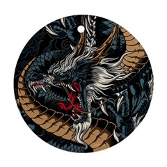 Dragon Snake Legend Japanese Mythology Round Ornament (Two Sides) from ArtsNow.com Front