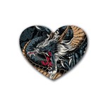 Dragon Snake Legend Japanese Mythology Rubber Coaster (Heart)