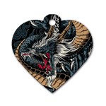 Dragon Snake Legend Japanese Mythology Dog Tag Heart (One Side)