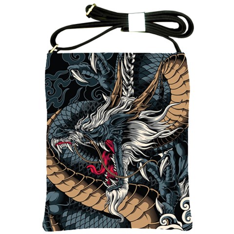 Dragon Snake Legend Japanese Mythology Shoulder Sling Bag from ArtsNow.com Front