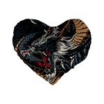 Dragon Snake Legend Japanese Mythology Standard 16  Premium Heart Shape Cushions