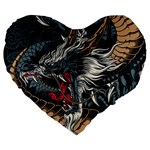 Dragon Snake Legend Japanese Mythology Large 19  Premium Heart Shape Cushions