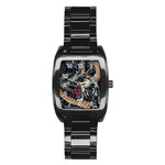 Dragon Snake Legend Japanese Mythology Stainless Steel Barrel Watch