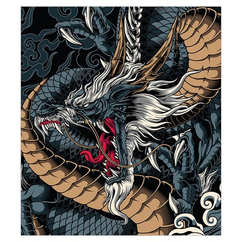 Dragon Snake Legend Japanese Mythology Drawstring Pouch (Small) from ArtsNow.com Back