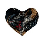 Dragon Snake Legend Japanese Mythology Standard 16  Premium Flano Heart Shape Cushions