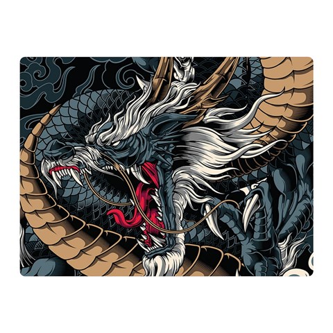 Dragon Snake Legend Japanese Mythology Two Sides Premium Plush Fleece Blanket (Mini) from ArtsNow.com 35 x27  Blanket Front