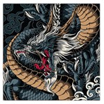 Dragon Snake Legend Japanese Mythology Square Satin Scarf (36  x 36 )