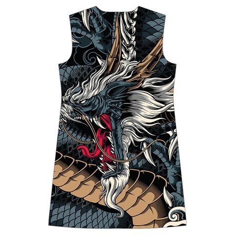 Dragon Snake Legend Japanese Mythology Kids  Long Sleeve Velvet Lounge Robe from ArtsNow.com Back