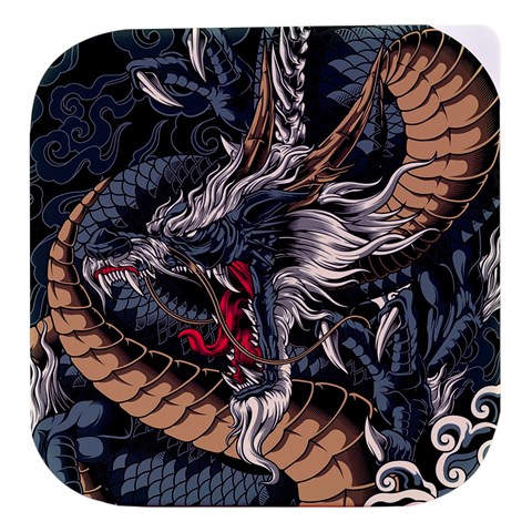 Dragon Snake Legend Japanese Mythology Stacked food storage container from ArtsNow.com Blue