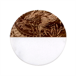 Dragon Snake Legend Japanese Mythology Classic Marble Wood Coaster (Round) 