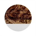 Dragon Snake Legend Japanese Mythology Marble Wood Coaster (Round)