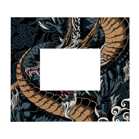 Dragon Snake Legend Japanese Mythology White Wall Photo Frame 5  x 7  from ArtsNow.com Front