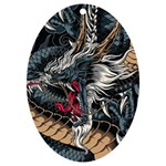 Dragon Snake Legend Japanese Mythology UV Print Acrylic Ornament Oval