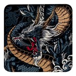 Dragon Snake Legend Japanese Mythology Square Glass Fridge Magnet (4 pack)