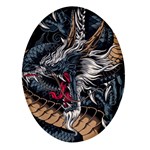 Dragon Snake Legend Japanese Mythology Oval Glass Fridge Magnet (4 pack)