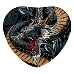 Dragon Snake Legend Japanese Mythology Heart Glass Fridge Magnet (4 pack)