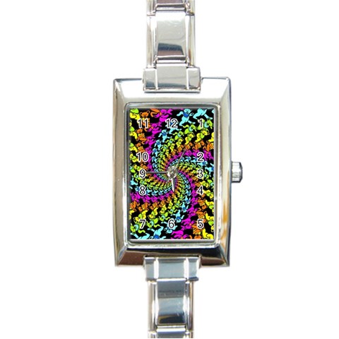 3d Grateful Dead 90 s Neon Dancing Bears Rectangle Italian Charm Watch from ArtsNow.com Front