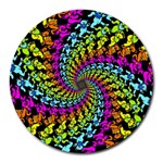 3d Grateful Dead 90 s Neon Dancing Bears Round Mousepad