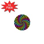 3d Grateful Dead 90 s Neon Dancing Bears 1  Mini Buttons (10 pack) 