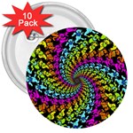 3d Grateful Dead 90 s Neon Dancing Bears 3  Buttons (10 pack) 