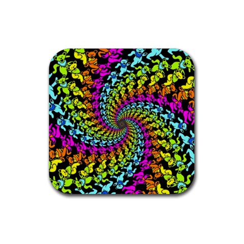 3d Grateful Dead 90 s Neon Dancing Bears Rubber Coaster (Square) from ArtsNow.com Front