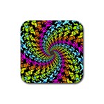 3d Grateful Dead 90 s Neon Dancing Bears Rubber Coaster (Square)