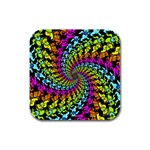 3d Grateful Dead 90 s Neon Dancing Bears Rubber Square Coaster (4 pack)