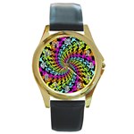 3d Grateful Dead 90 s Neon Dancing Bears Round Gold Metal Watch