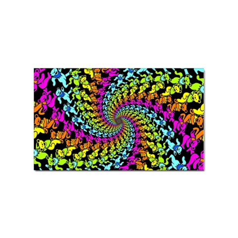 3d Grateful Dead 90 s Neon Dancing Bears Sticker (Rectangular) from ArtsNow.com Front