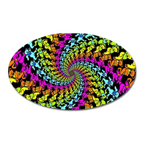 3d Grateful Dead 90 s Neon Dancing Bears Oval Magnet from ArtsNow.com Front