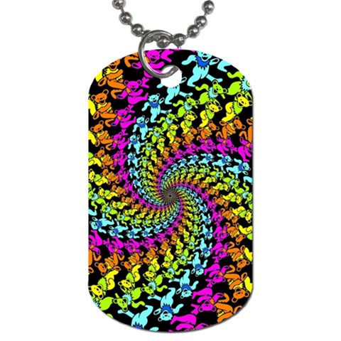 3d Grateful Dead 90 s Neon Dancing Bears Dog Tag (One Side) from ArtsNow.com Front