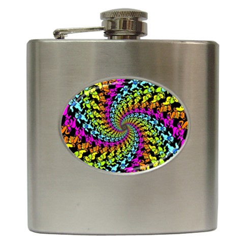 3d Grateful Dead 90 s Neon Dancing Bears Hip Flask (6 oz) from ArtsNow.com Front