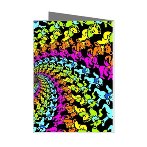 3d Grateful Dead 90 s Neon Dancing Bears Mini Greeting Cards (Pkg of 8) from ArtsNow.com Left