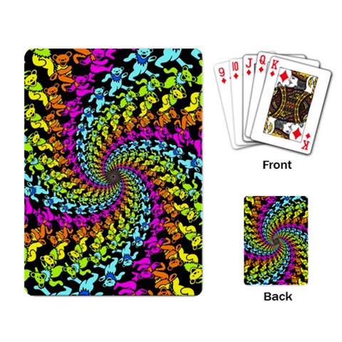 3d Grateful Dead 90 s Neon Dancing Bears Playing Cards Single Design (Rectangle) from ArtsNow.com Back