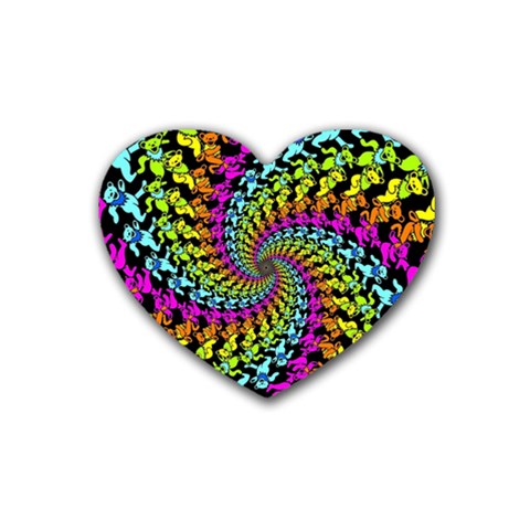 3d Grateful Dead 90 s Neon Dancing Bears Rubber Coaster (Heart) from ArtsNow.com Front