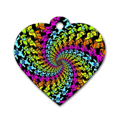 3d Grateful Dead 90 s Neon Dancing Bears Dog Tag Heart (One Side) from ArtsNow.com Front