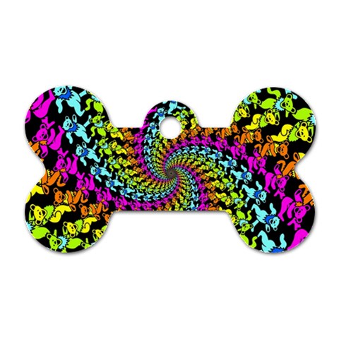 3d Grateful Dead 90 s Neon Dancing Bears Dog Tag Bone (One Side) from ArtsNow.com Front