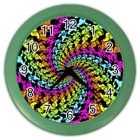 3d Grateful Dead 90 s Neon Dancing Bears Color Wall Clock from ArtsNow.com Front